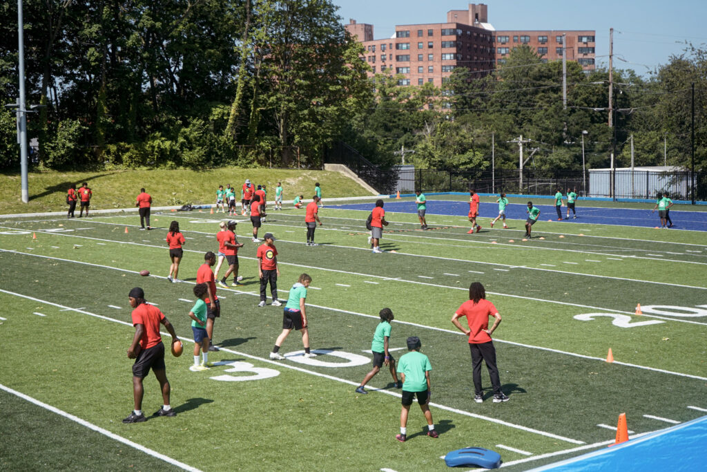 Children on football field